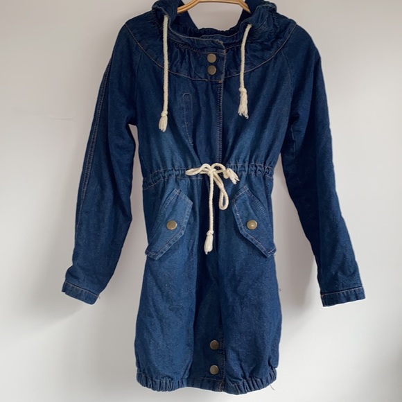 Denim Fur Jacket/Coat - Picture 2 of 6